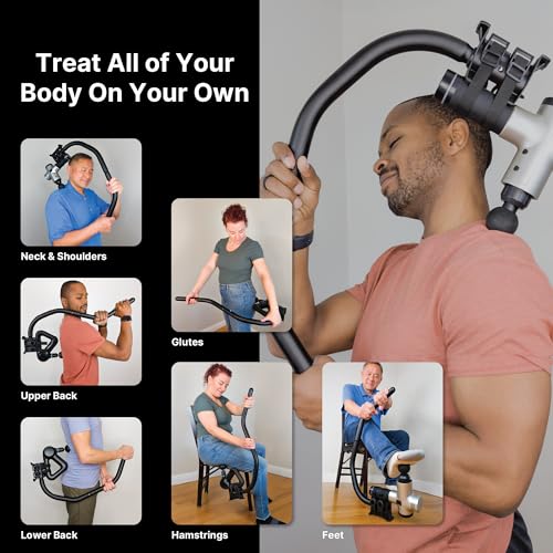 BackBadger Flex Massage Gun Holder for Hard to Reach Areas, Adjustable Ergonomic Handle, for Full-Body Muscle Pain Relief ...