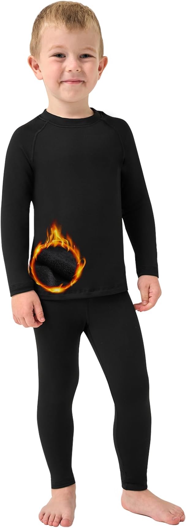 PUMYOON 2T-6Y Fleece Lined Toddler Thermal Set, Thermal Underwear for Kids Toddler Base Layer Shirt for Boys Girls