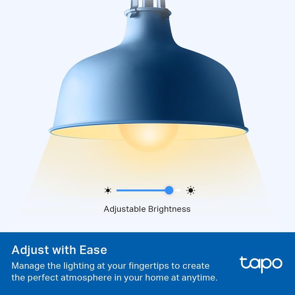 TP-Link Tapo Smart Light Bulbs, 800 Lumens (60W Equivalent), 2700K Soft Warm White LED Bulb, Dimmable, Compatible with Alexa and Google Home, No Hub Required, A19 E26, Tapo L510E (4-Pack)