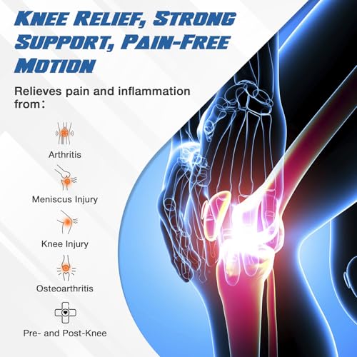 Nvorliy Plus Size Knee Brace for Knee Pain, Extra Large Knee Brace for Women and Men, Adjustable Knee Support with Side St...