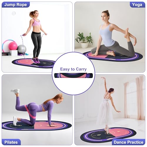 ENSTIFY Jump Rope Mat, Large Format Non Slip Mat, Home Workout Exercise Mat, Floor Protect Durable, 63x39x0.31 Inch, Bonus...