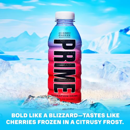 PRIME Hydration CHERRY FREEZE, Sports Drinks, Electrolyte Enhanced for Replenishing Fluids, 250mg BCAAs, B Vitamins, Antio...