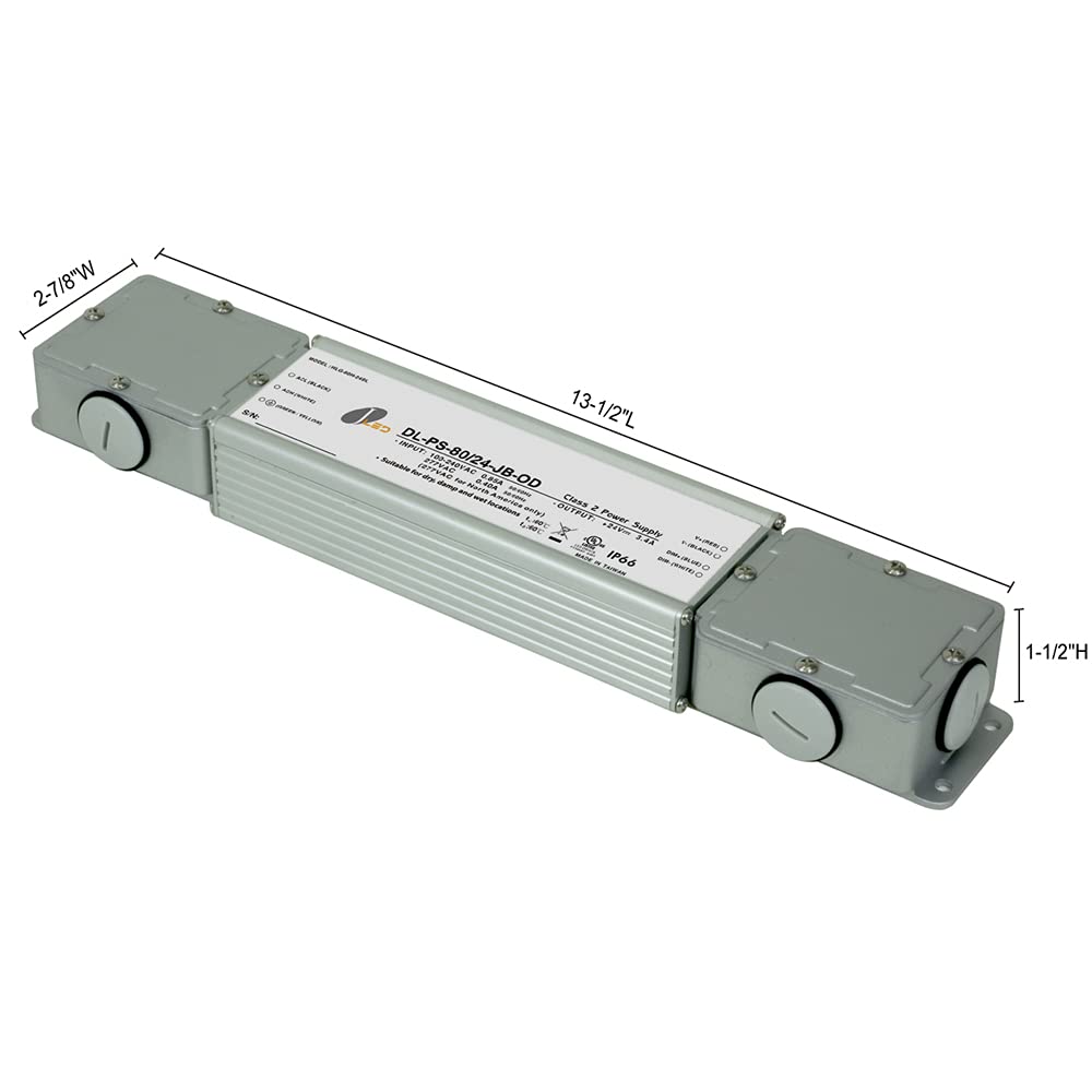 Jesco Lighting Dl-Ps-80-24-Jb-Od 24V Dc Hardwire Outdoor Power Supply - Metal Construction