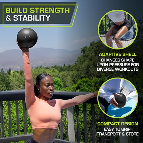 ProsourceFit Weighted Toning Exercise Balls for Pilates, Yoga, Strength Training and Physical Therapy, 2 lb to 8 lb, Color...