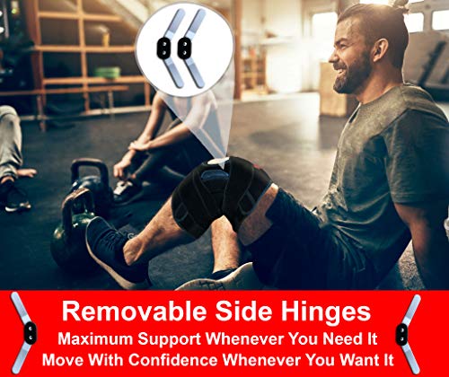 Hinged Knee Brace Support with Strap & Side Patella Stabilizers for Protection & Pain Relief for Arthritis, Meniscus Tear,...