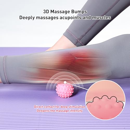 Spiky Massage Balls for Feet,4 Pcs 1.9'' Hard Lacrosse Ball Deep Tissue Recovery Tool,Trigger Point Ball for Myofascial Re...
