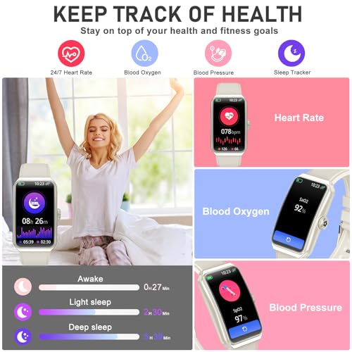Fitness Tracker with 24/7 Heart Rate, Blood Oxygen, Sleep Tracker, Waterproof Fitness Watch, Activity Tracker with Step Tr...