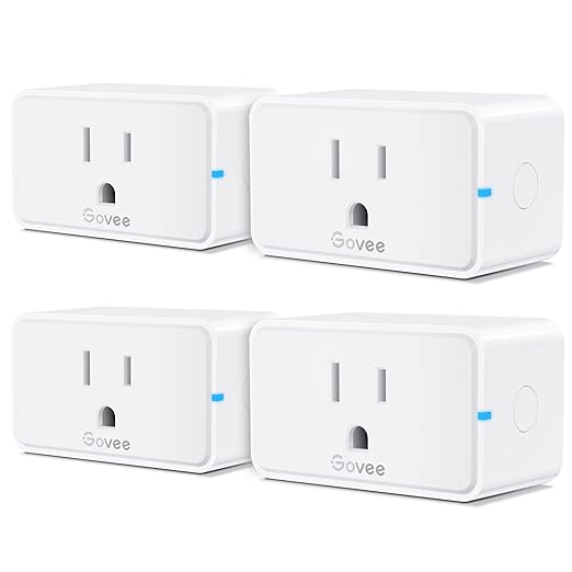 Govee Smart Plug 15A, WiFi Bluetooth Outlets 4 Pack Work with Alexa and Google Assistant, WiFi Plugs with Multiple Timers,...
