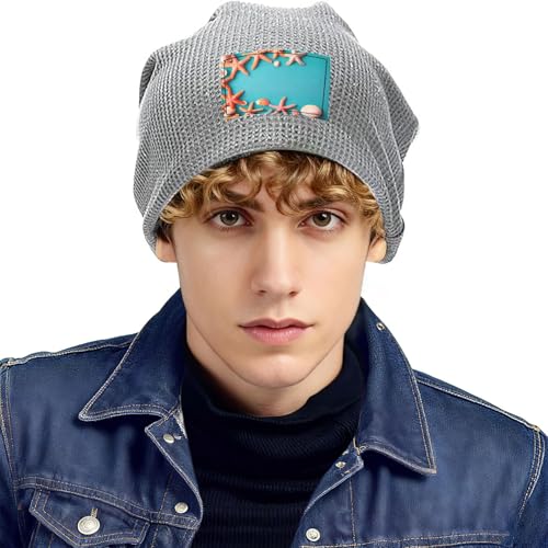 Ocean Beach Theme Print Lightweight Waffle Pullover Hat Men Women Winter Headwear Outdoor Camping Travel