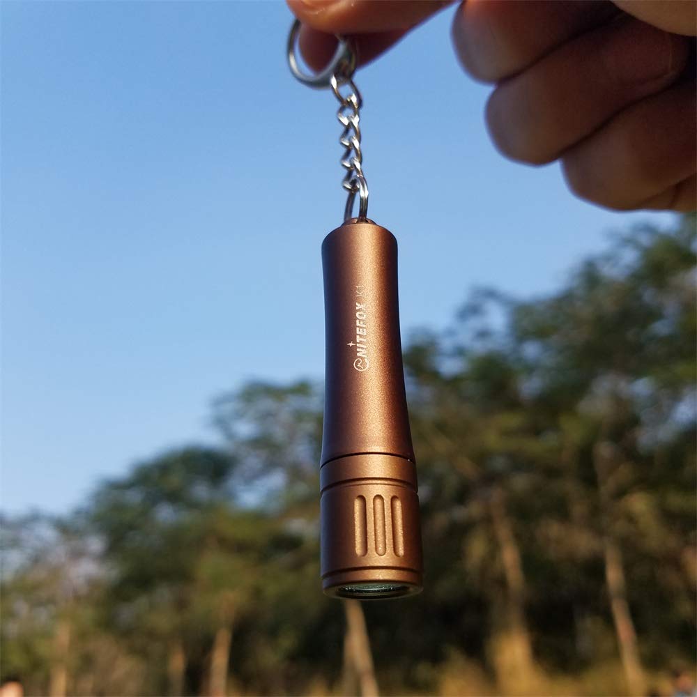 Nitefox K1 Keychain Flashlight, 150 Lumens, Waterproof, Aluminum, Coffee Brown