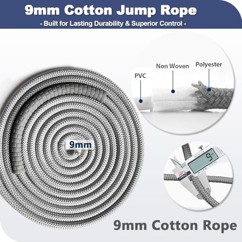 Coniflor Weighted Jump Rope, 1LB Tangle-Free Ball Bearing Rapid Speed Skipping Rope for Men Women, Adjustable 9mm Cotton &...