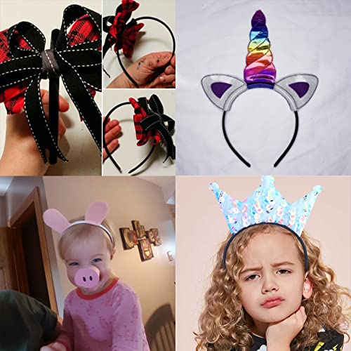 Candygirl HeadBands for Girls,DIY Satin Covered Girls Headbands,1cm Width Craft Headbands for Daily and Party(26pcs Per Pa...