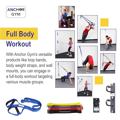 Anchor Gym Body Weight Resistance Straps - Adjustable Body Weight Training Straps, Stretching & Full-Body Training - Exerc...