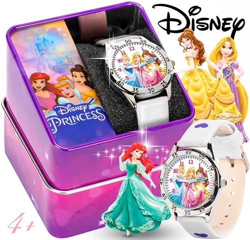 Disney Princess Time Teacher Watch for Kids – Easy Analog Time Learning, Colorful Princess Design, Adjustable Strap