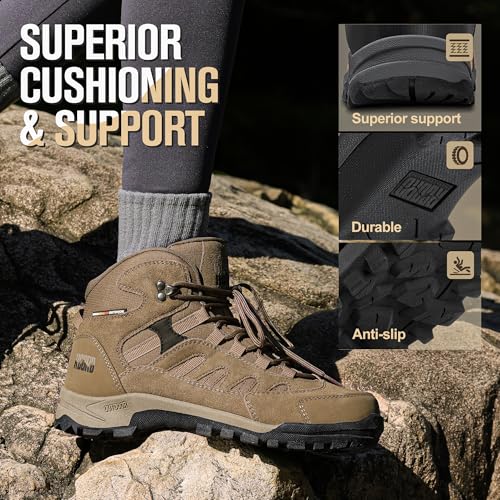 R CORD Hiking Boots Women Waterproof Non-Slip Womens Hiking Shoes Comfortable Outdoor Womens Hiking Boots Walking Boots Hi...