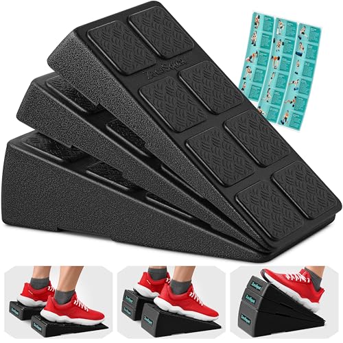 Squat Wedge Block Set of 3/5 - 960 LBS Capacity - Slant Board for Calf Stretching with 5 Stackable Angles - Calf Stretcher...