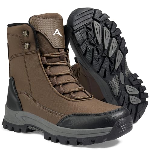 FUDYNMALC Mens Hiking Boots Waterproof: Breathable Cushioning Non-Slip Ankle Support High Top Shoes for Trekking Walking