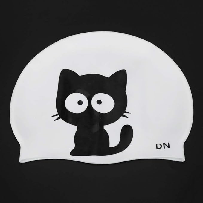 ERYUE Cute Lightweight Silicone Children Swimming Cap for Sports, Unisex, Cat Design, 22.5x5.5x1.5cm