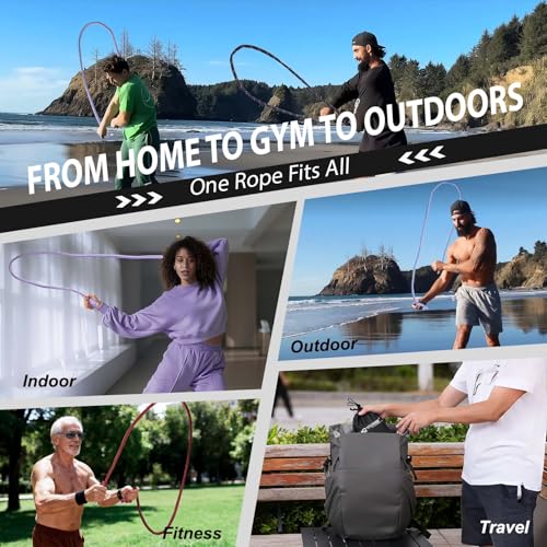 Megaraise Flow Rope Weighted Fitness Jump Rope for Women Men Workout, Adjustable 1.44lb Heavy Rope for Adult Exercise, Mob...
