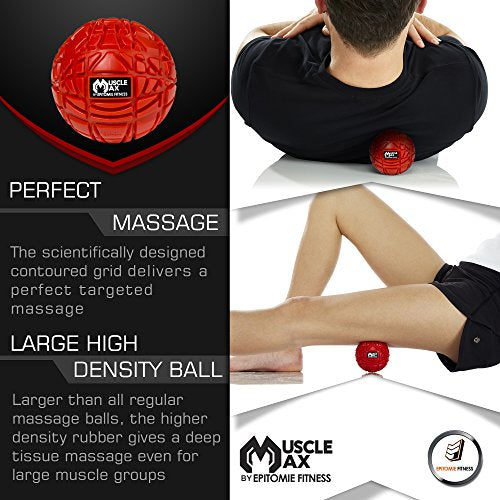 Muscle Max Massage Ball - Therapy Ball for Trigger Point Massage - Deep Tissue Massager for Myofascial Release - Mobility ...
