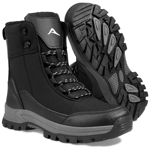 FUDYNMALC Mens Hiking Boots Waterproof: Lightweight Mid Ankle Work Boots Non-Slip Outdoor Shoes for Trekking Walking