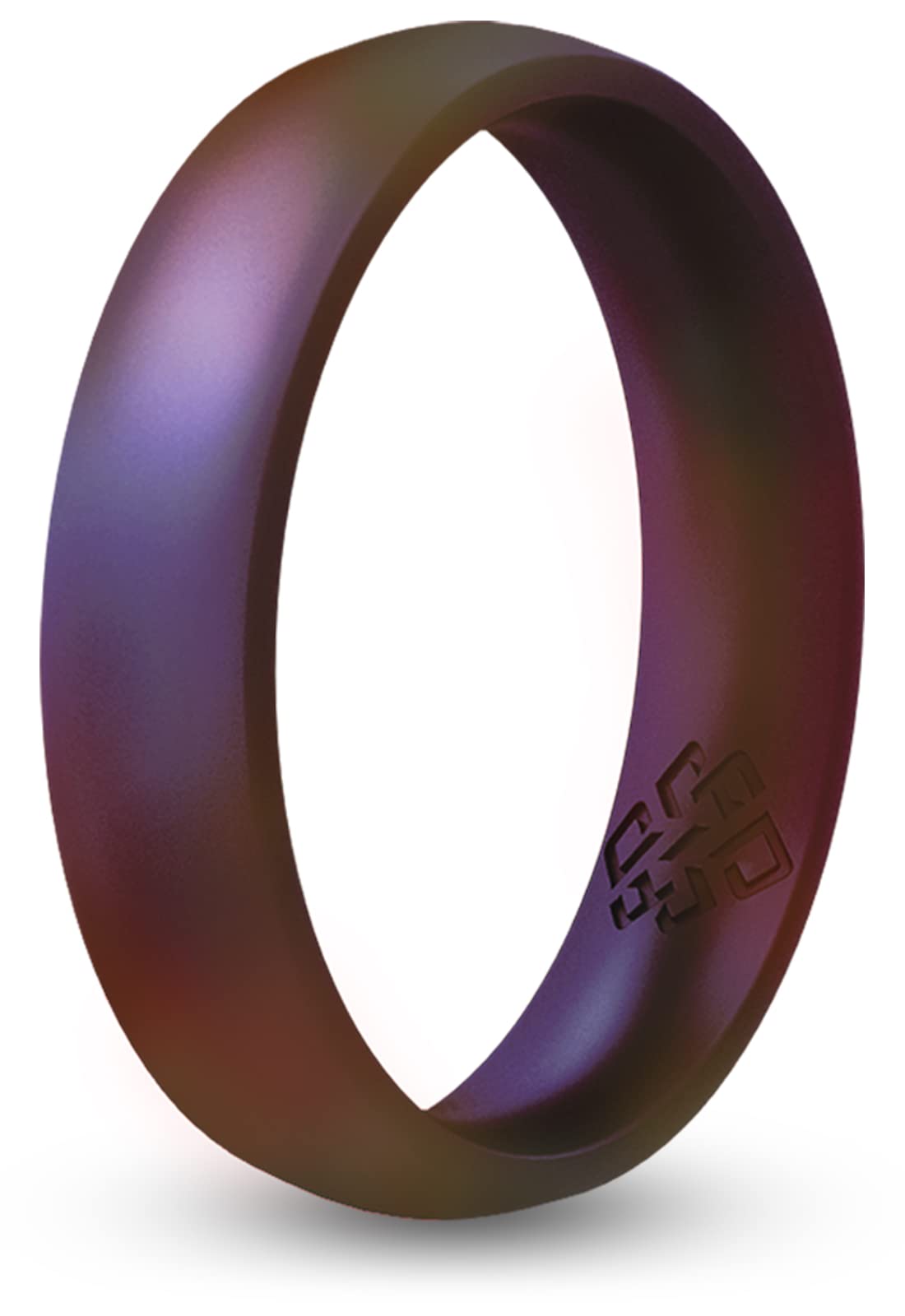 Knot Theory Cosmic Purple Silicone Ring for Men Women - Breathable Comfort Fit 6mm Wedding Band Size 10