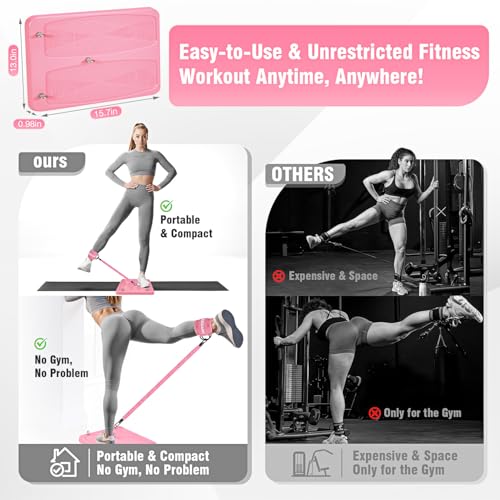 Ankle Resistance Bands with Cuffs & Fitness Board, Legs & Glutes Workout Equipment for Women Home Gym Exercise