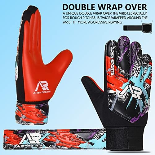 Arsh Sports Soccer Goalie Gloves,Football Goalkeeper Gloves for Kids Boys Youth Children Double Wrist Protection Along 4mm...