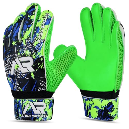 Arsh Sports Soccer Goalie Gloves, Football Goalkeeper Gloves for Kids Youth & Adult Strong Grip Finger Save 4mm Latex Fing...
