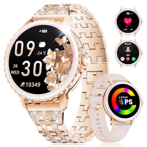 SUNKTA Smart Watch for Women (Answer/Make Call),1.27" Curved Display Smartwatch with Female Cycle/Sleep Monitor,5ATM Wate...