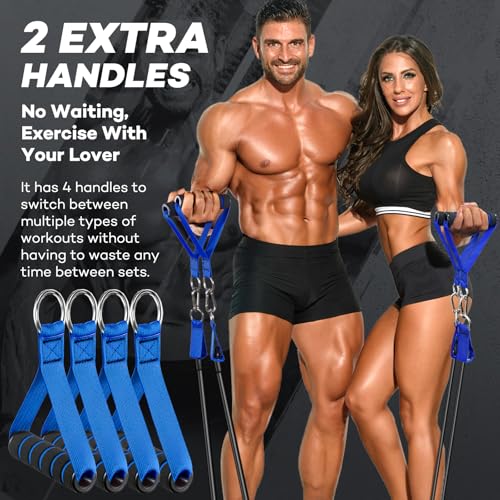 Heavy Resistance Bands for Working Out, NITEEN Resistance Bands with Handles Weight Exercise Bands for Men Women, Workout ...
