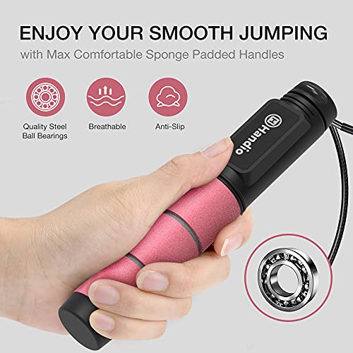 Jump Rope, H Handio Jump Rope with Counter, Workout Jumping Rope with Steel Ball Bearings, Adjustable Length Speed Skippin...