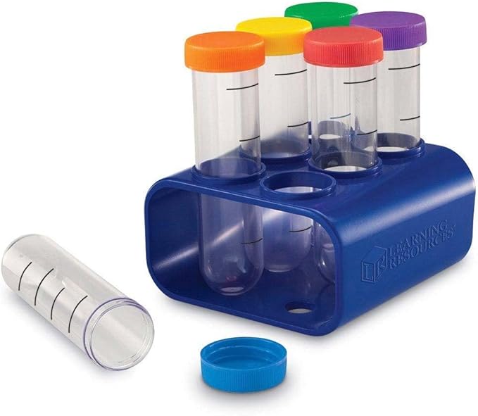 Learning Resources Primary Science Jumbo Test Tubes with Stand, Set of 6 Tubes, Ages 3+