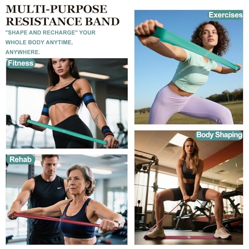 KALYPTRIUM Resistance Bands Set – 5-Level Exercise Bands for Physical Therapy/Yoga/Pilates/Strength Training/Home Fitness ...