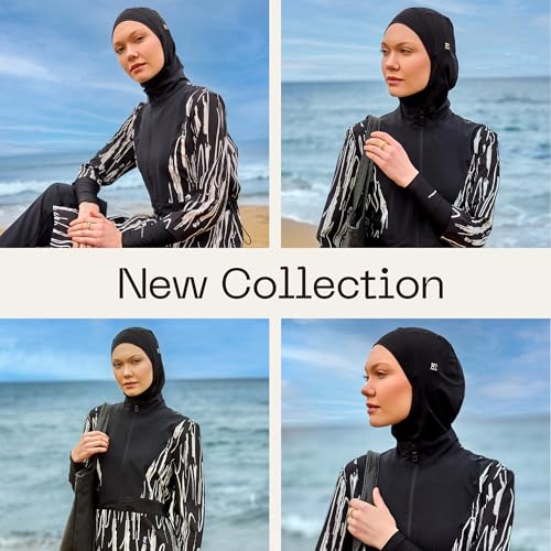 4-Piece Modest Swimsuit for Women | Includes Tunic, Leggings, Swim Cap, and Inner Top Water-Repellent & Quick-Drying Fabric