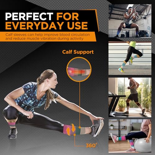 Doc Miller Compression Calf Sleeve for Men & Women, 20-30 mmHg Graduated Support, Knee High, Running, Shin Support, Calf S...