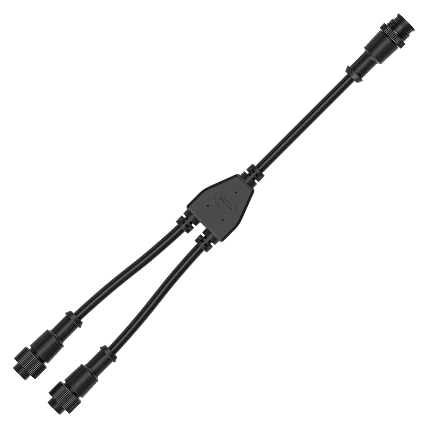 Btf-Lighting 5 Core 5 Pin Big Size Ip67 Y Shape 1 Male-Divided-2 Female Spillter Connctor Black Plastics 0.32Mm/22Awg 22Mm Metal Metal Nut Support All Btf-Lighting 5 Pin Big Size Ip67 Connectors