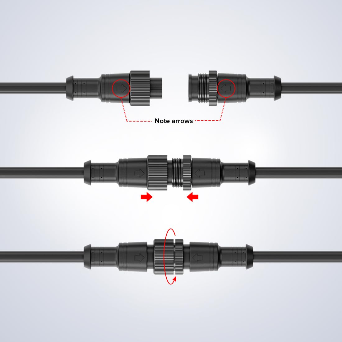 Btf-Lighting 5 Core 5 Pin Big Size Ip67 Y Shape 1 Male-Divided-2 Female Spillter Connctor Black Plastics 0.32Mm/22Awg 22Mm Metal Metal Nut Support All Btf-Lighting 5 Pin Big Size Ip67 Connectors