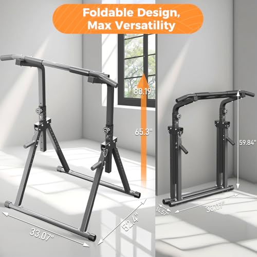 ZENOVA Pull Up Bar Dip Station Multi-Function Strength Training Equipment for Men Women Muscle Building 330/400 LBS Weight...