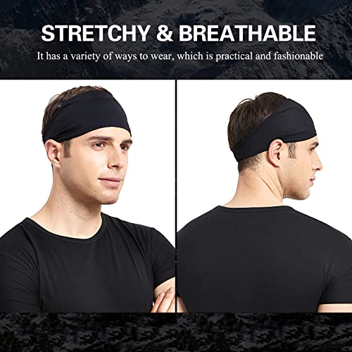 Acozycoo Mens Running Headband,5Pack,Mens Sweatband Sports Headband for Running,Cycling,Basketball,Yoga,Fitness Workout St...