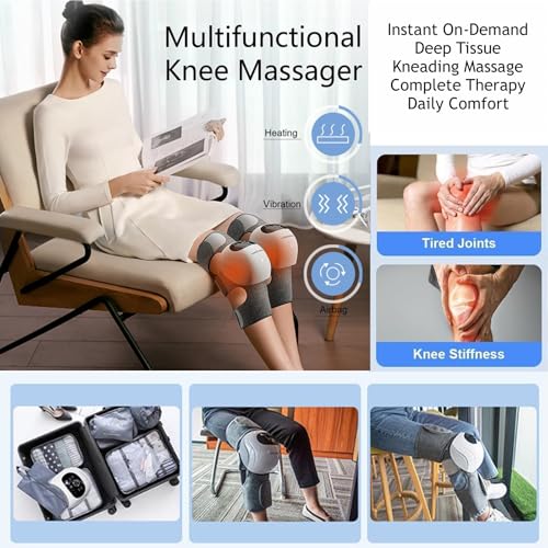 Knee Doctor. Portable Knee & Leg Massage Therapy. 3 Heating Levels, 3 Vibration Intensities + Pulse 360° Knee Relief. Rech...