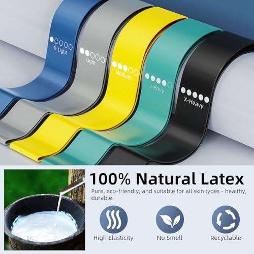 Resistance Loop Exercise Bands for Home Fitness, Yoga Pilates, Stretching, Strength Training, and Physical Therapy - Elast...