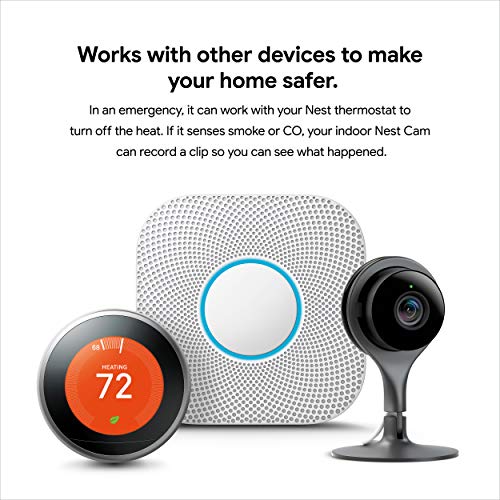 Google S3006WBUS Nest Protect, S3000BWES, 2nd Gen, Battery, 3-Pack Alarm-Smoke Carbon Monoxide Detector, 3, White