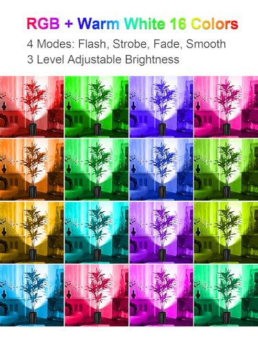 ZUCKEO RGB Spotlight Indoor Uplights 5W Floor Can Light Up Accent Lighting, LED Color Changing Spot Lights for Home Plant ...