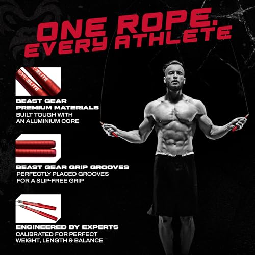 Beast Gear Jump Rope for Men and Women - Built for Speed, Premium Aluminium Jumping Rope for Advance Fitness - Boxing, MM...