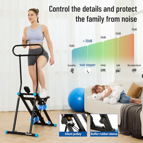 HXD-ERGO Stair Stepper for Home, New Version 6 Adjustable Resistance Vertical Climber Cardio Exercise Machine, Folding Sta...