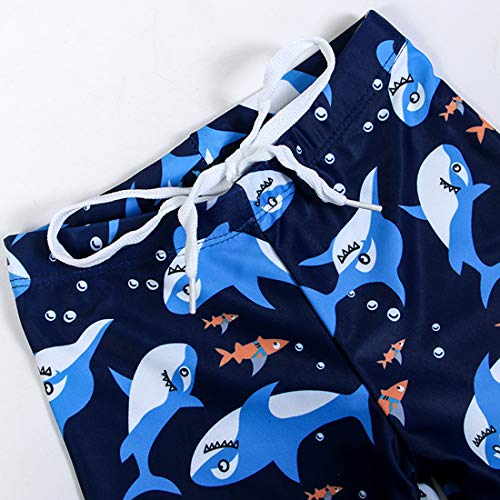 Baby Toddler Boys Two Pieces Swimsuit Set Shark Bathing Suit Rash Guards Swimwear with Hat UPF 50+