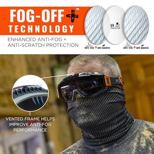 Ergodyne Skullerz Modi Protective OTG Safety Goggle, Indirect Venting, Anti Fog, Scratch Resistant