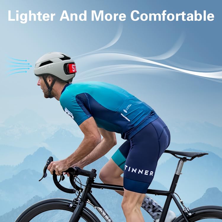Bike Helmet, Smart App Program Bike Helmet with USB Rechargeable Light, Back Light Mountain for Adult&Men Women, with Turn...