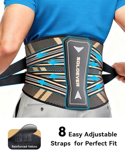 Ultra Breathable Back Brace for Lower Back Pain Relief,[Medical Grade & Copper Infused] Lumbar Support Belt with Bionic Su...